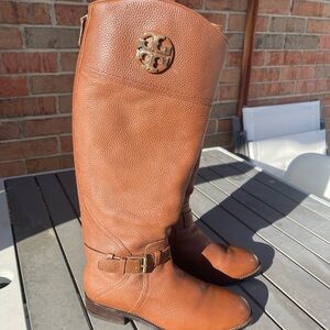 Tory Burch Brown Leather Riding Boots